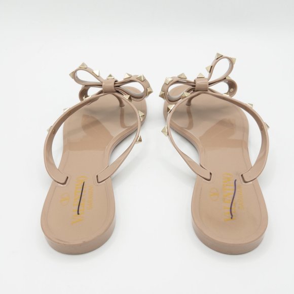 Valentino Garavani Rockstud PVC Flat Thong Sandals - Picture 5 of 9